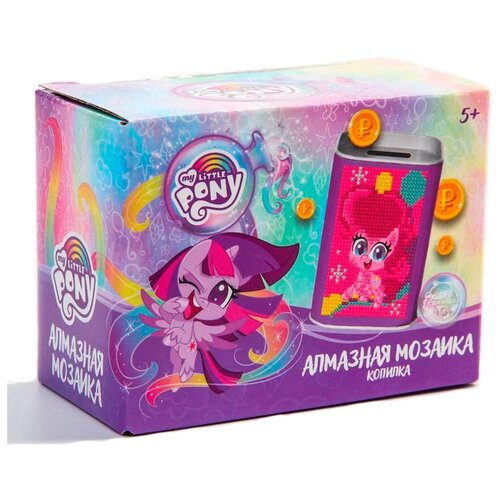  Алмазная мозаика на копилке My Little Pony Пинки Пай, вышивка стразами,