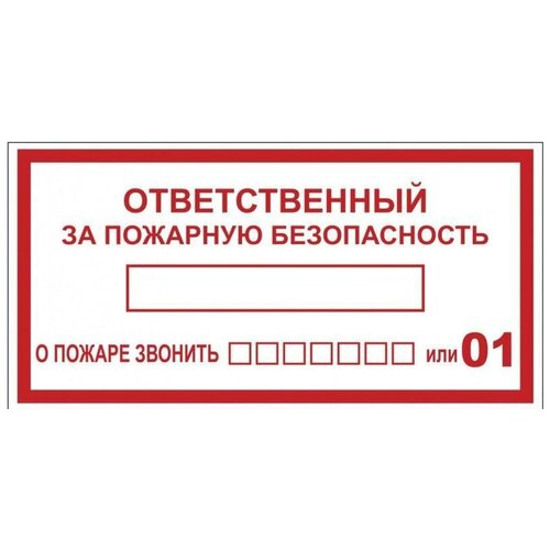 Наклейка Ответственный за пожарную безопасность B03 100х200мм PROxima EKF