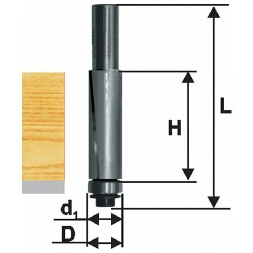 Энкор Фреза по дереву кромочная прямая спиральн. ножи Ø19х25