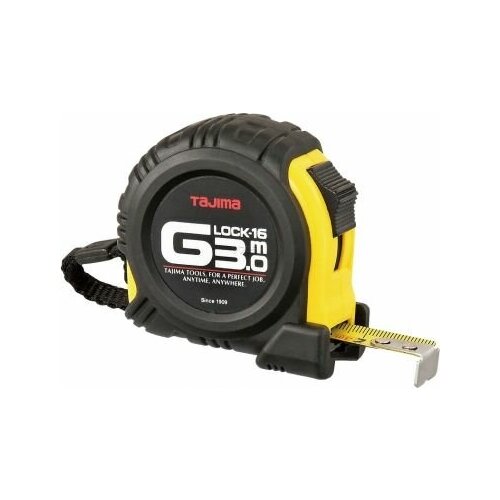 Рулетка TAJIMA G Lock G6P30MT 3м/16мм обрезиненный корпус,2-