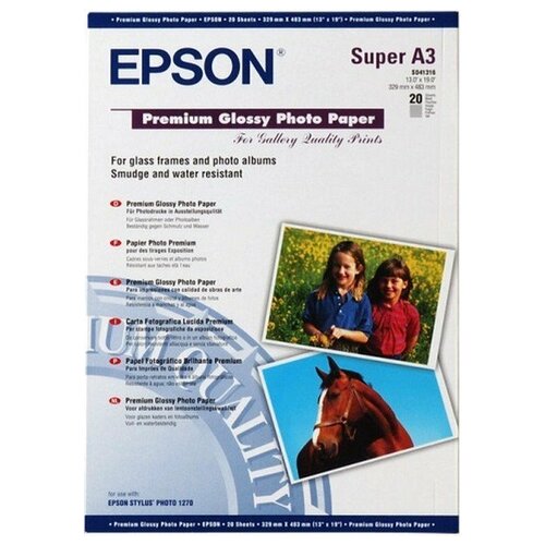 Epson C13S041316 Глянцевая фотобумага A3+, 255г м2, 20л.