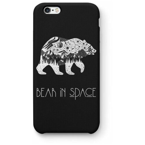 Чехол для iPhone 6 plus Bear in space, черный