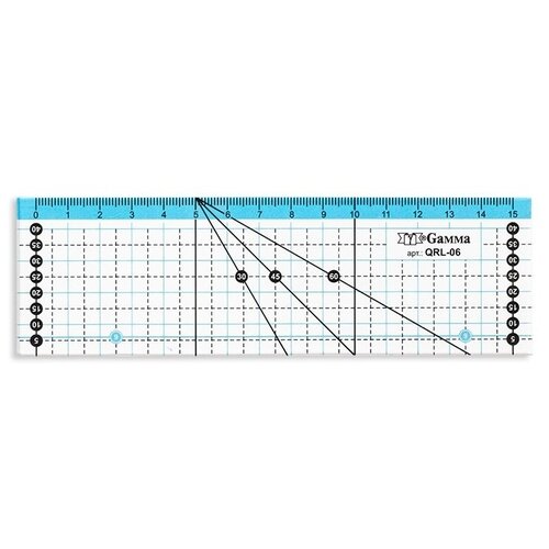 Gamma QRL-06 Линейка для пэчворка 15 x 5 см пластик