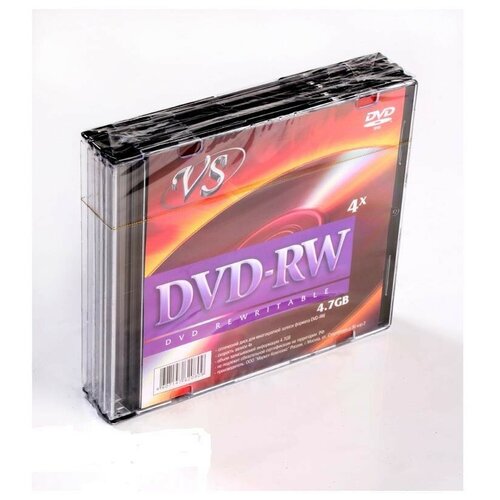 Носители информации DVD-RW, 4x, VS, Slim/5, VSDVDRWSL501