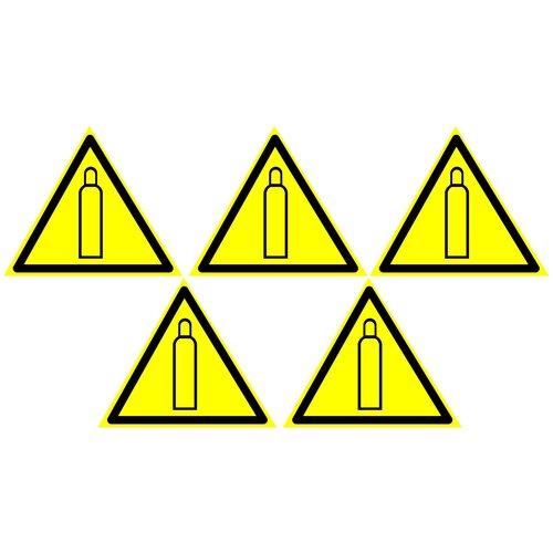 Предупреждающие знаки. Наклейка W 19 Газовый баллон Размер 150х150 мм. 5