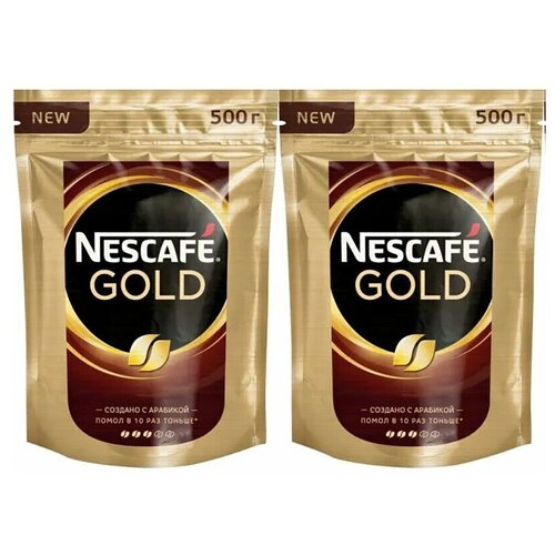 Кофе растворимый Nescafe Gold сублимированный с добавлением молотого, пакет, 500 г, 2