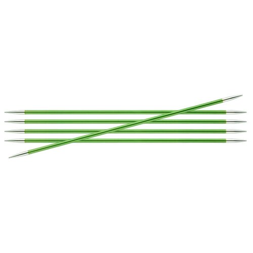 47007 Knit Pro Спицы чулочные для вязания Zing 3,5мм/15см, алюминий, хризолитовый,