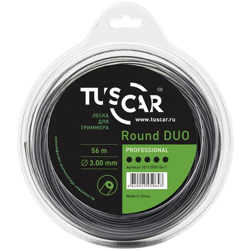 Леска для триммера TUSCAR Round DUO Professional, 3.00мм* 16