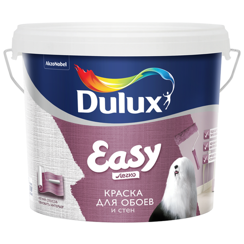 Краска водно-дисперсионная Dulux Easy влагостойкая моющаяся матовая бесцветный