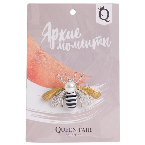 Брошь Queen Fair, бижутерный сплав, пластик, эмаль,