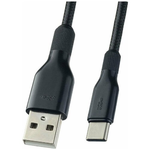 Мультимедийный кабель USB2.0 A вилка - micro USB вилка, силикон, черный, длина