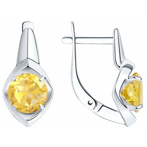 Серьги из серебра с цитринами 94-320-00783-3 Diamant