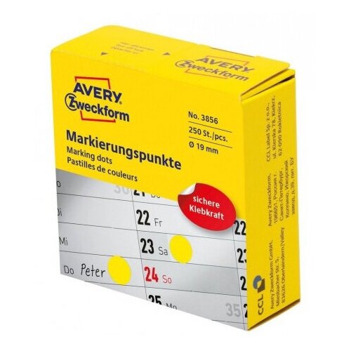 Этикетки Avery Zweckform 3856 250шт на листе диаметр 19мм/70