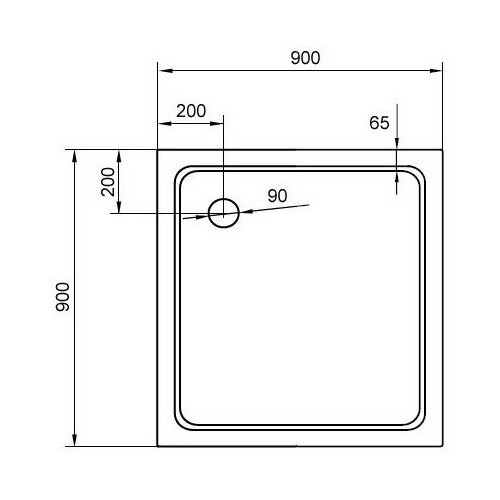 Душевой поддон из стеклопластика Cezares TRAY-M-A-90-35-W 90x90