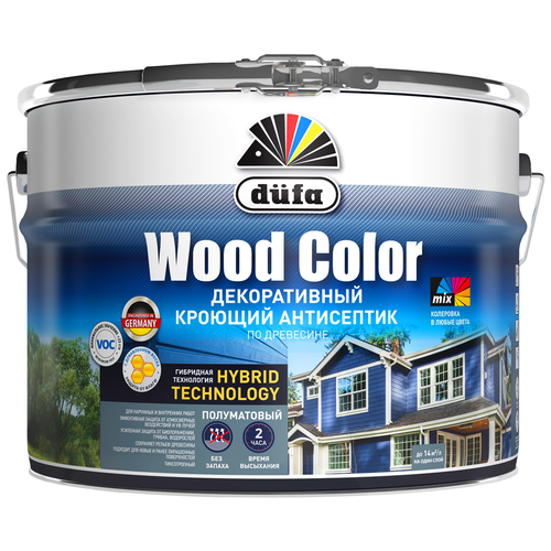 Dufa пропитка WOOD COLOR, 10.5 кг, 9 л, серый