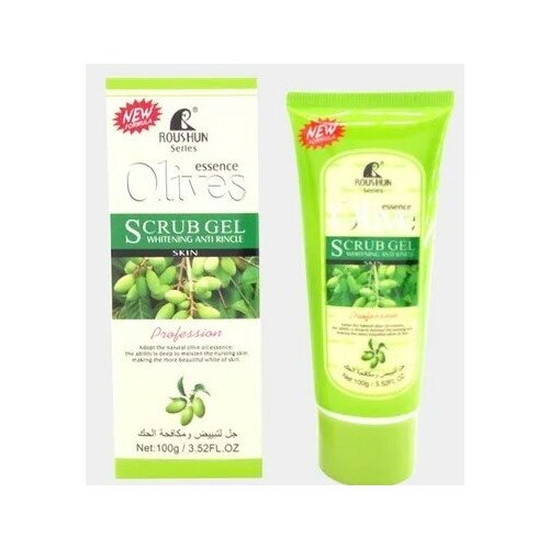 Скраб — гель для лица Roushun olives 100гр/OLIVES SCRUB GEL WHITENING ANTI