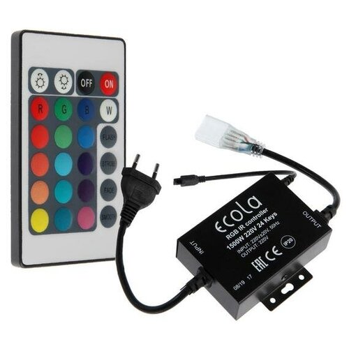 Контроллер Ecola, для RGB ленты 16х8 мм, 220 В, 1500 Вт, 6.6 А, IP68,