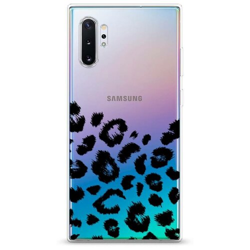 Силиконовый чехол Окрас леопарда фон черный на Samsung Gal