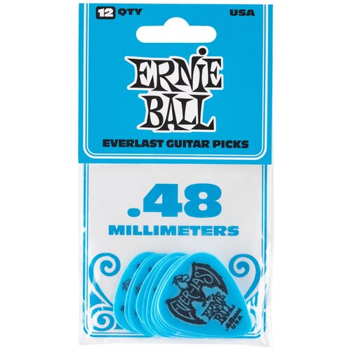 Медиатор Ernie Ball Everlast 0,48 мм 9181 голубой 12