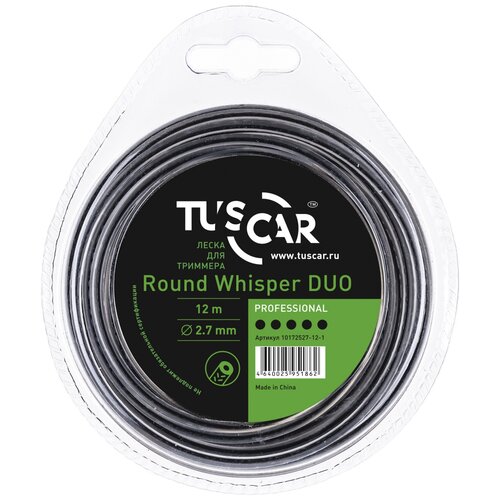 Леска для триммера TUSCAR Round Whisper DUO Professional, 2.