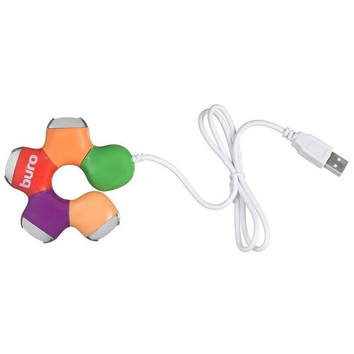 Разветвитель USB 2.0 Buro BU-HUB4-0.5-U2.0-Flower 4порт. раз