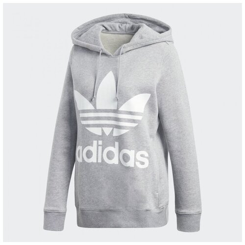  Худи ADIDAS CY6665 TREFOIL HOODIE женское, цвет серый, разме