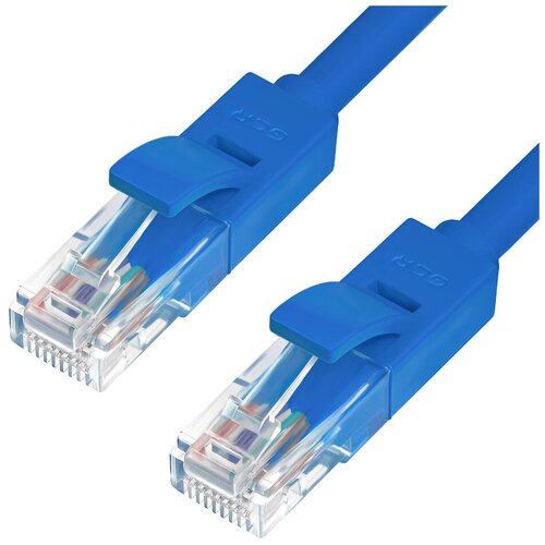 GCR Патч-корд прямой 3.0m UTP кат.5e, синий, 24 AWG, литой, 