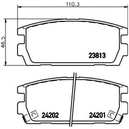 Дисковые тормозные колодки задние NISSHINBO NP6044 для Hyundai Terracan,