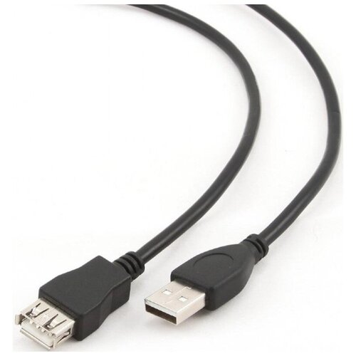 Кабель USB 2.0 AM/AF, 4.5 м, поз.р, экр, Cablexpert, чер, CC