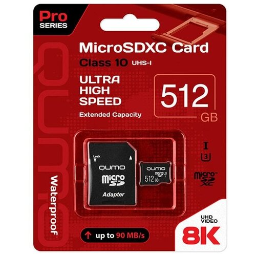 Карта памяти Qumo microSDXC 512GB Pro series microSDXC Class