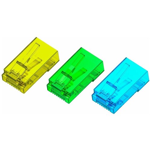 Инструмент Greenconnect Коннектор цветной RJ-45 cat.5e UTP Male/для