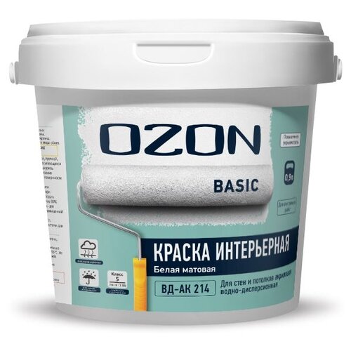 Краска акриловая OZON Basic интерьерная ВД-АК-214 матовая бе