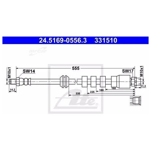 ATE 24-5169-0556-3 Тормозной шланг (555mm)