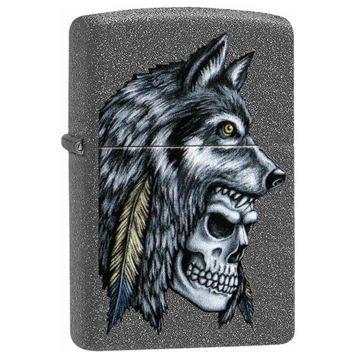 Зажигалка Zippo (Зиппо) Wolf Skull с покрытием Iron Stone™, 