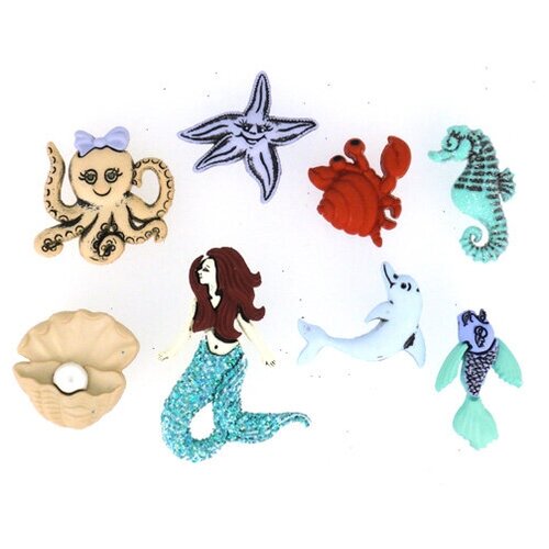 Пуговицы декоративные Dress It Up Русалка, 6 шт