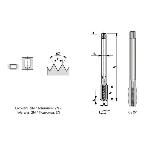 Метчик Bucovice(CzTool) M10x1,25 (Машинный) HSS DIN374 C/2P 