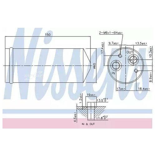 NISSENS 95141 Осушитель DAEWOO NUBIRA (KLAJ) (97-) 1.5 i 16V