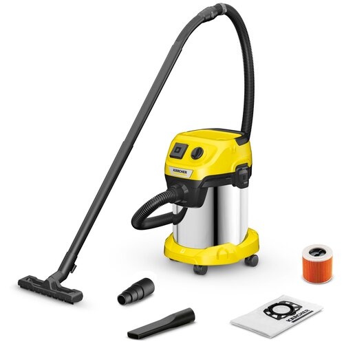 Промышленные пылесосы и парогенераторы Хозяйственный пылесос KARCHER WD 3 P S V-17/4/20, 1000 Вт,