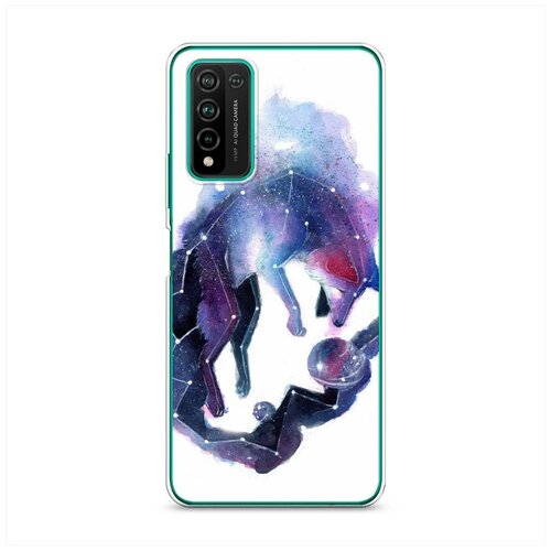 Силиконовый чехол Геометрический яркий волк на Honor 10X L