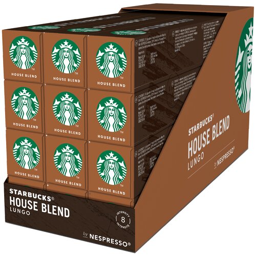 Капсулы для кофемашин Кофе в капсулах Starbucks House Blend, интенсивность 8, 120 порций, 10 кап. в уп., 12