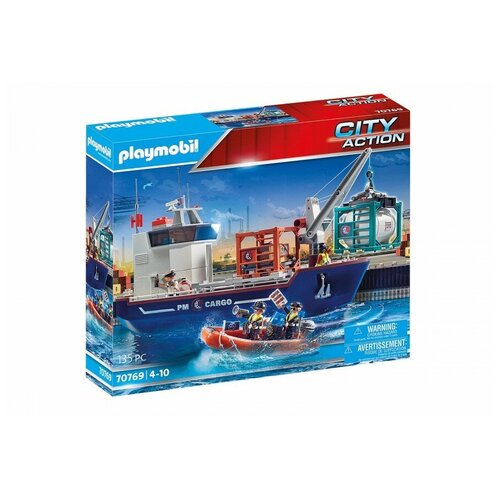 Игровой набор Playmobil PM70769 Большой контейнеровоз с тамо