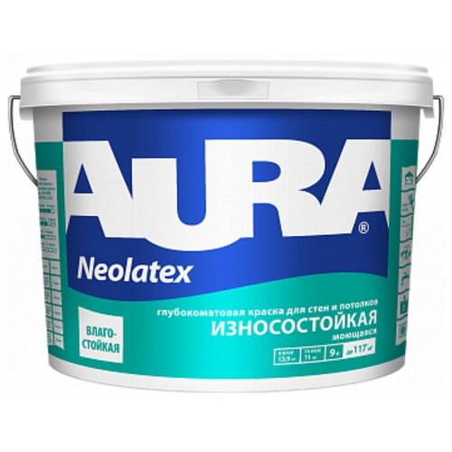 Краска износостойкая для стен и потолков Aura Neolatex база 