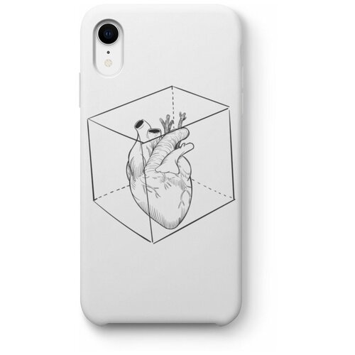 Чехол для iPhone XR Heart in the cage, белый