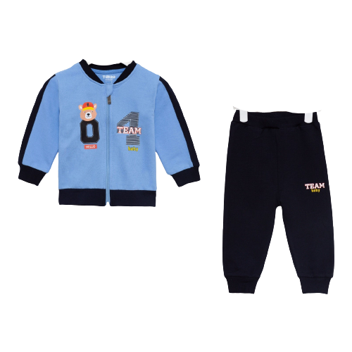 Комплект для мальчика (кофточка, штанишки), тёмно-синий/голу