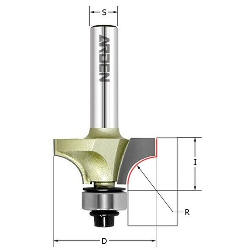 ARDEN Фреза внутр. радиус (нижн. подш.) Z=2 R=8 D=28.6x12.7x56 S=8