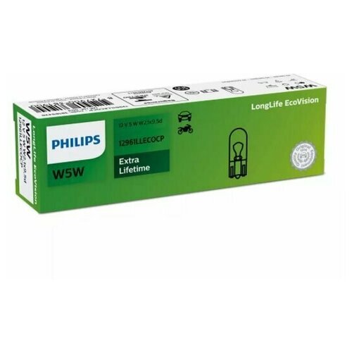 Сигнальная автомобильная лампа Philips W5W 12V-5W (W2,1x9,5d