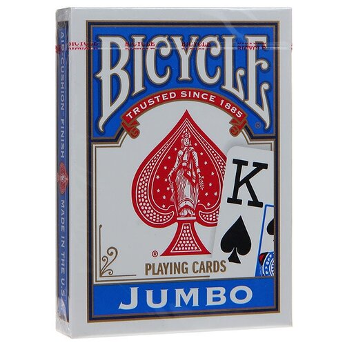 Карты игральные Bicycle Jumbo, цвет: синий, 54 карты.