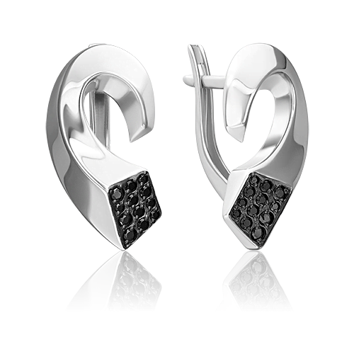 Серьги PLATINA jewelry из серебра 925 пробы с фианитом (недр