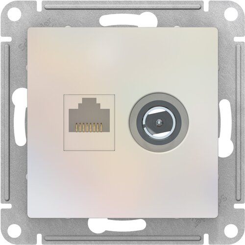 SE AtlasDesign Жемчуг Розетка двойная комп+ТВ, RJ45+TV, кат.