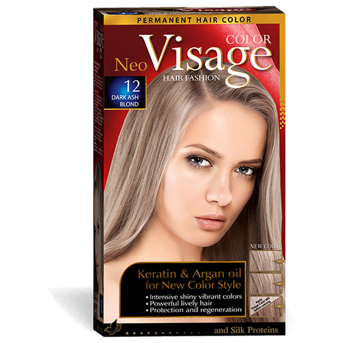 COLOR Visage Стойкая крем-краска для волос, 12 Тёмно-пепельно русый / Dark Ash